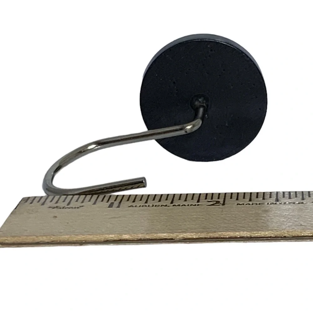Today’s Living Black Marble Silver Metallic Silver Elite Shower Curtain Hooks